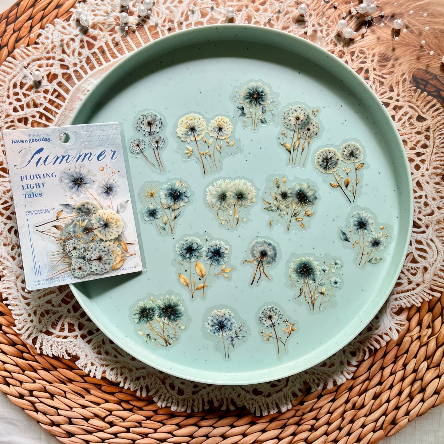 15 pcs Flower Story Series Multi-Size Flower Sticker Pack