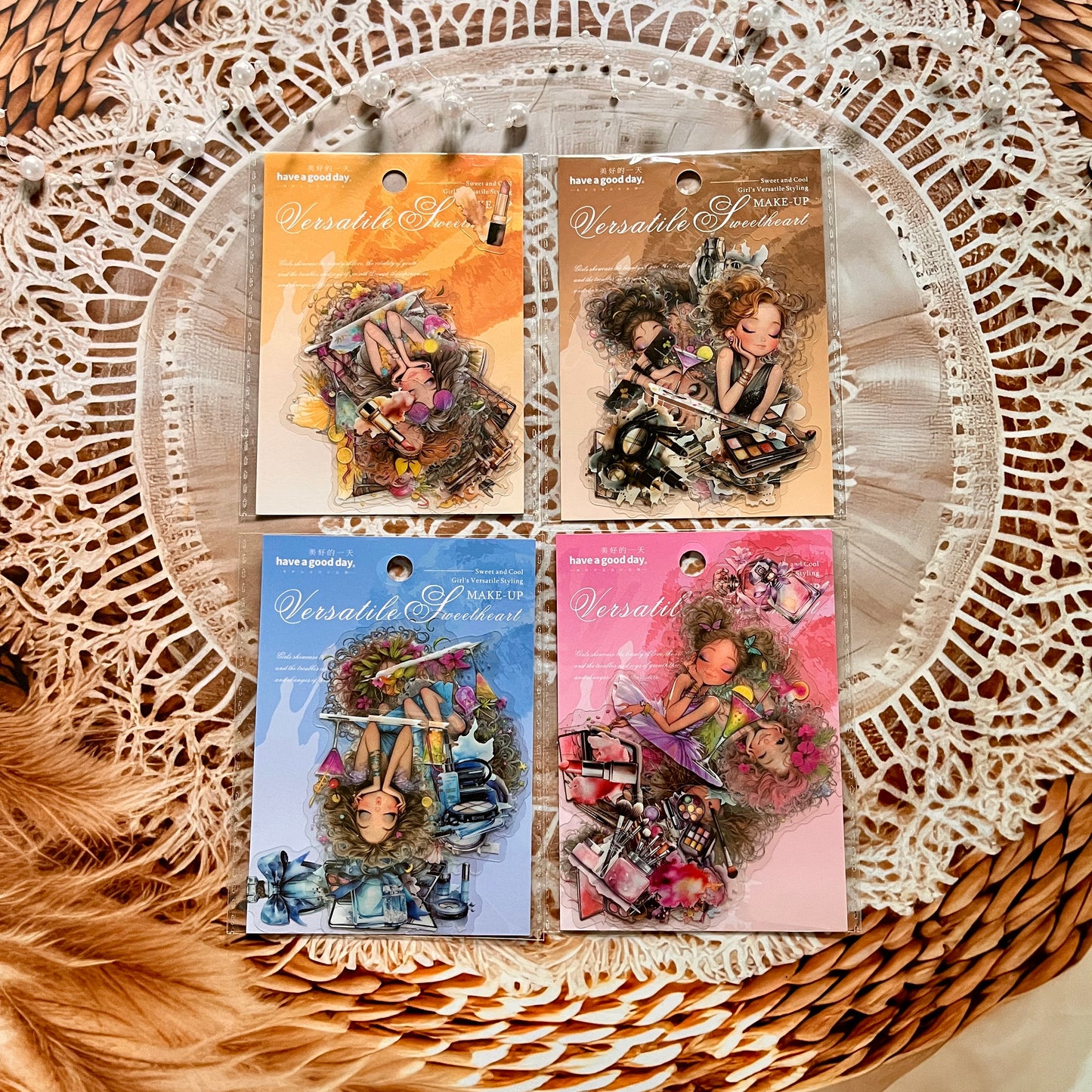 20pcs Variegated Sweetheart Collection Series Girls Beauty Pet Stickers