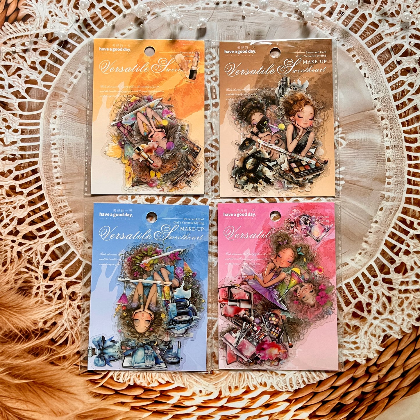 20pcs Variegated Sweetheart Collection Series Girls Beauty Pet Stickers