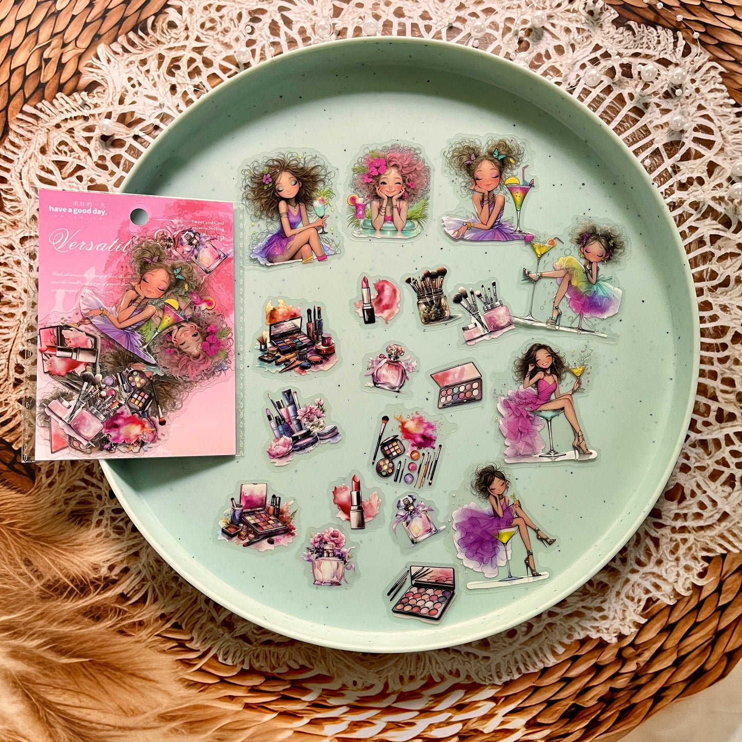 20pcs Variegated Sweetheart Collection Series Girls Beauty Pet Stickers