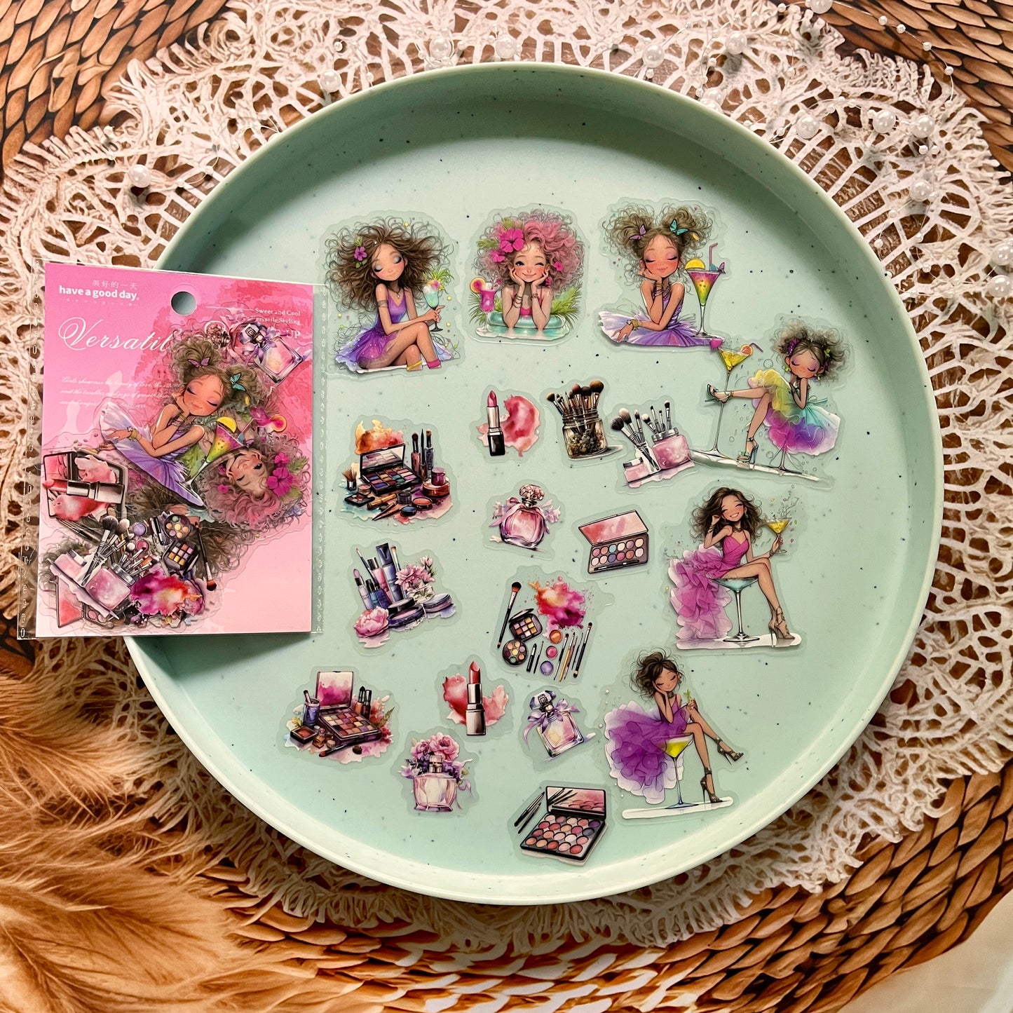 20pcs Variegated Sweetheart Collection Series Girls Beauty Pet Stickers
