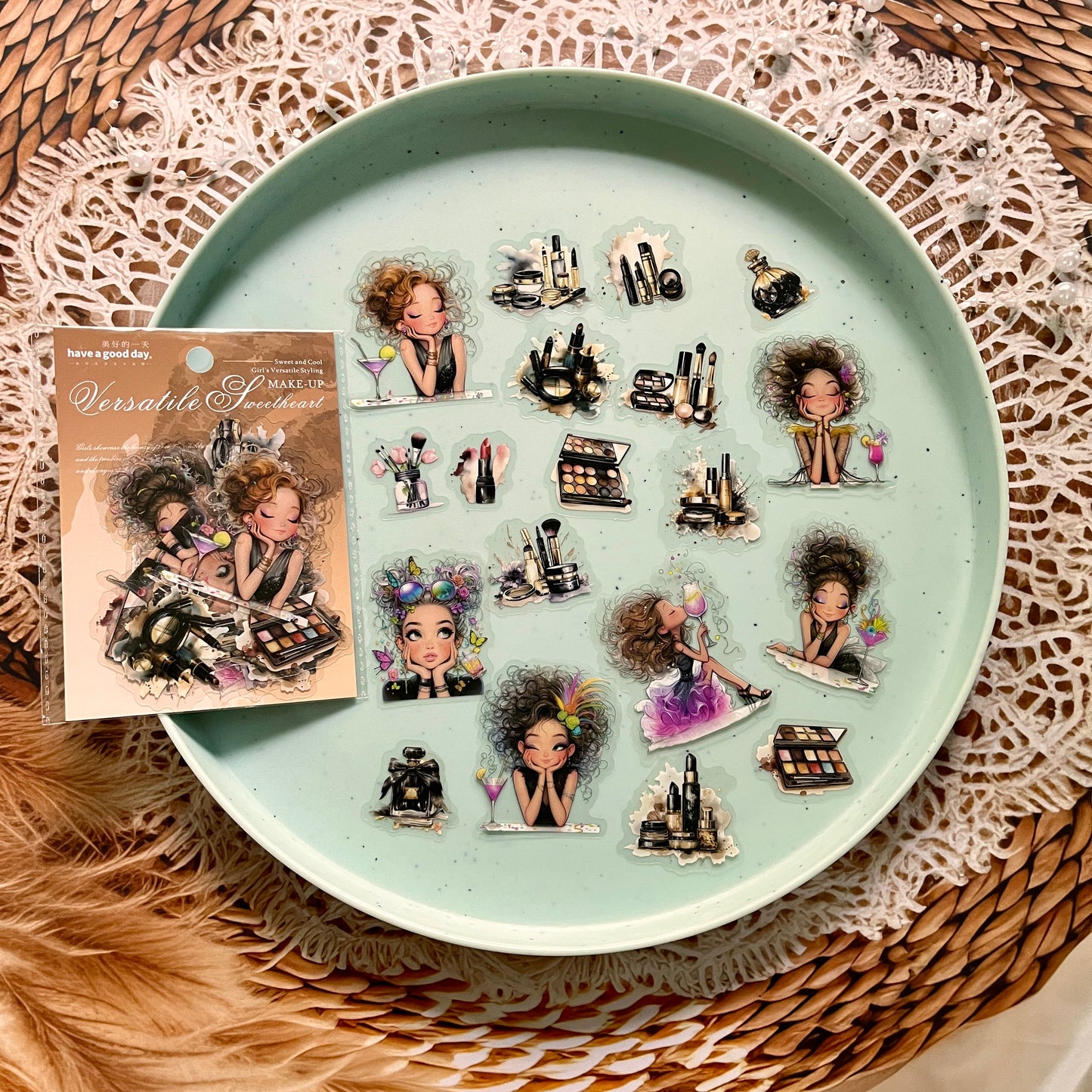 20pcs Variegated Sweetheart Collection Series Girls Beauty Pet Stickers