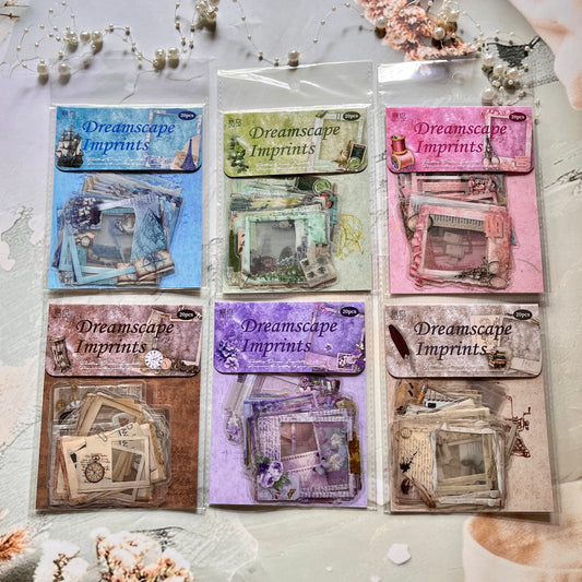 20 Pcs Retro Floating Life Imprints Series Border Stickers