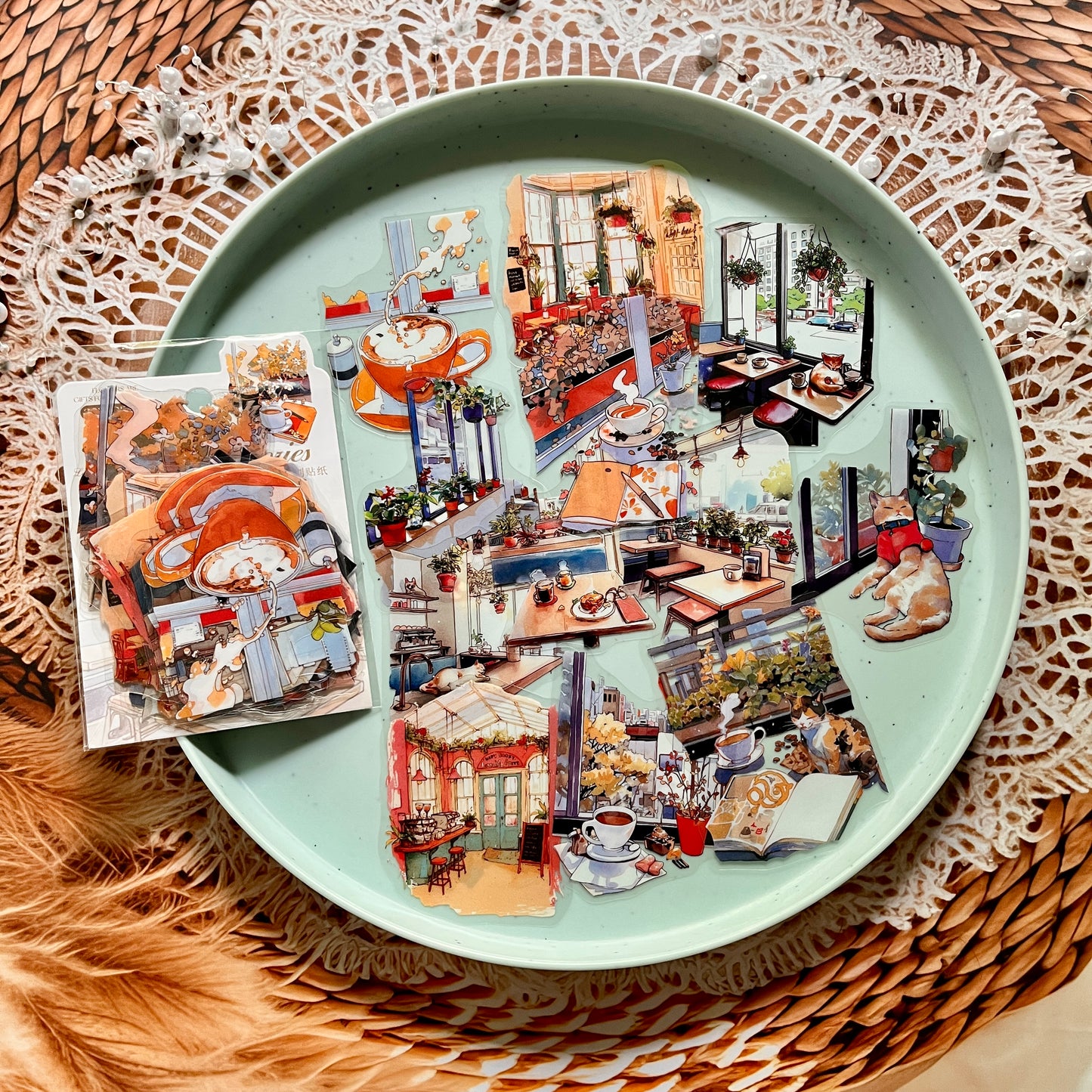 30 Pcs Her Coffee Memory Series Vintage Character Coffee Stickers