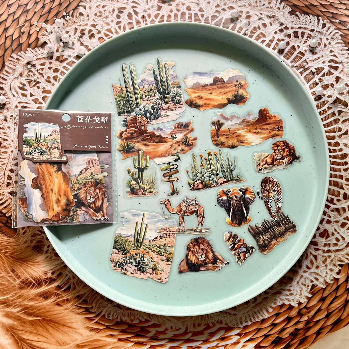 15 Pcs Nature Journey Series Vintage Forest Pet Sticker Pack