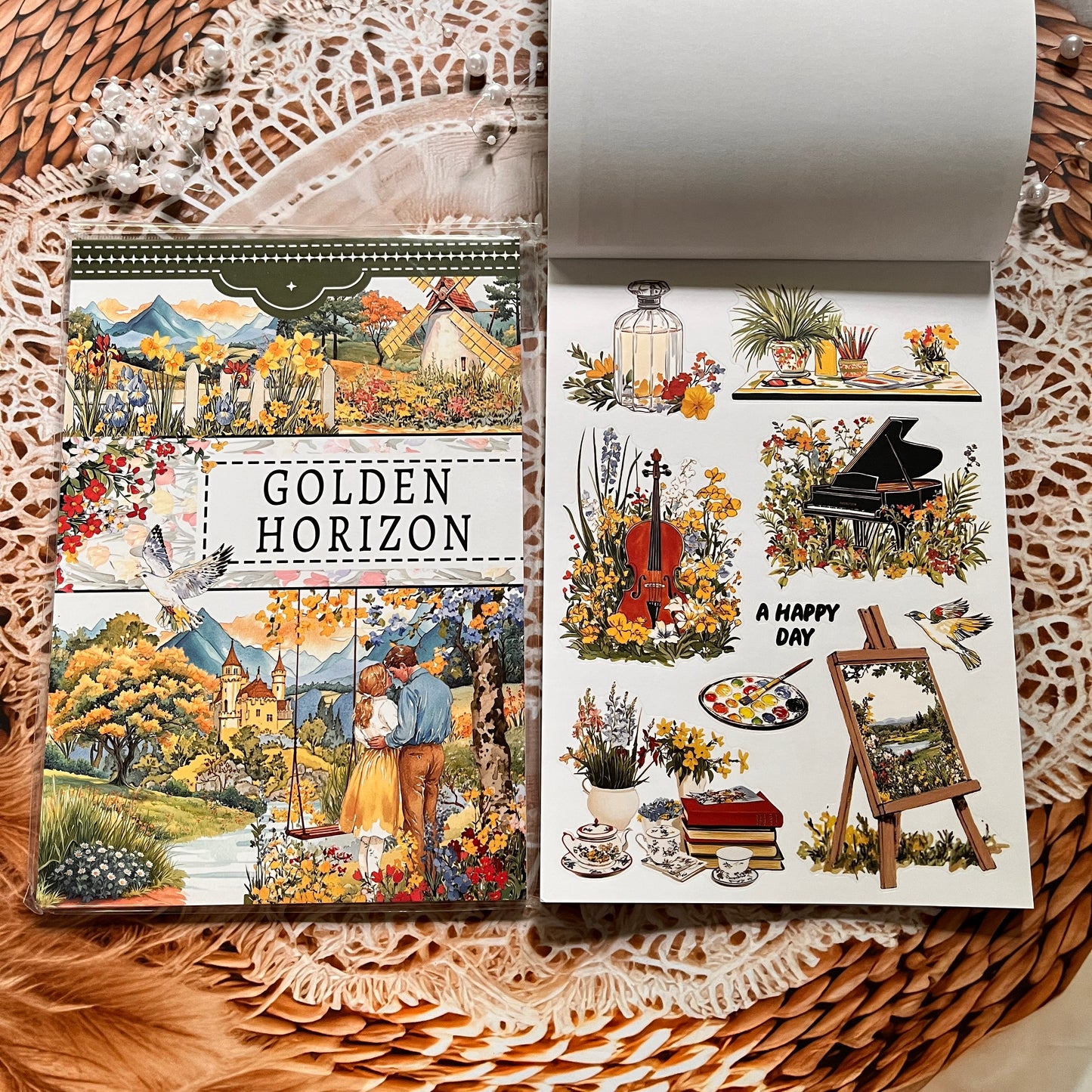 20 Sheets Primitive Dinosaur European and American Style Characters Sticker Books
