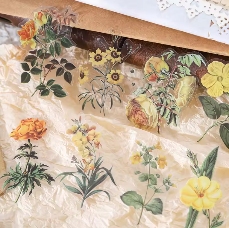 20pcs Secret Garden Series Plant Decoration PET sticker pack