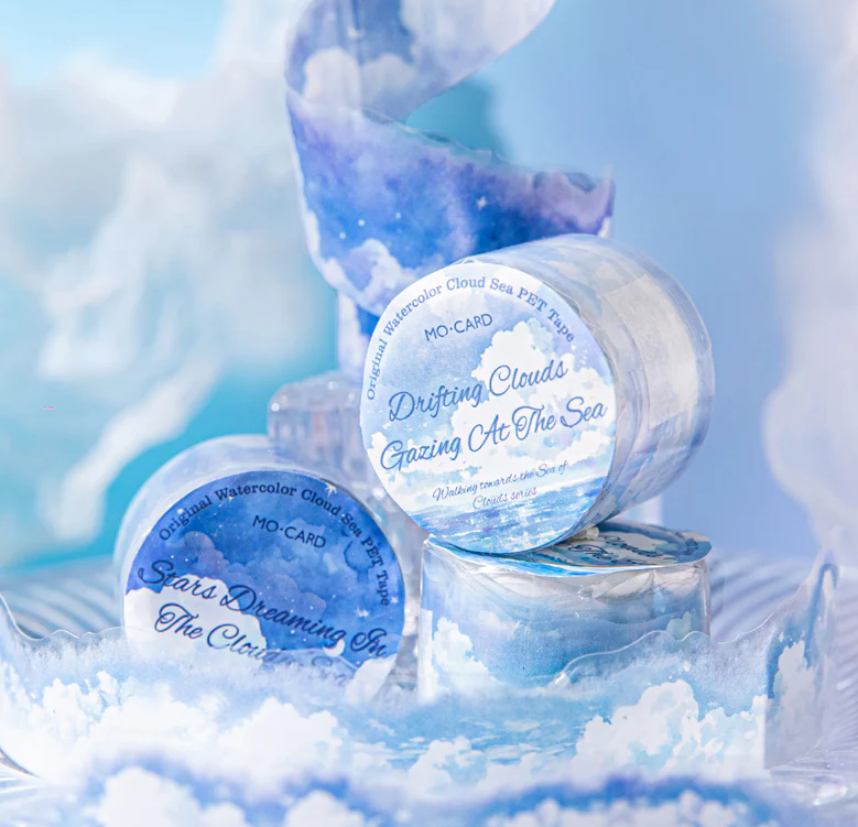 30mm*200cm Walking Towards The Sea of Cloud Series Vintage Landscaping PET Tape