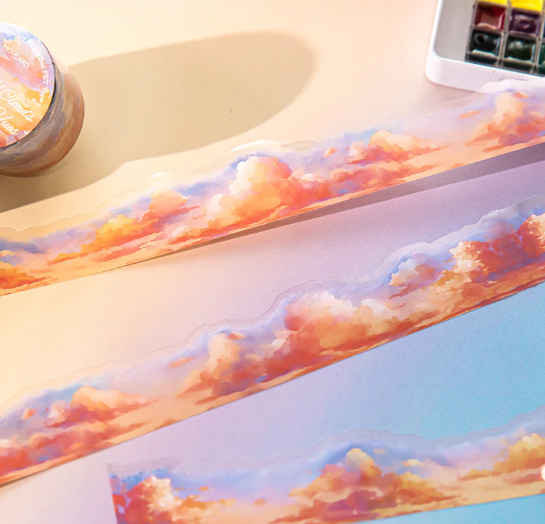 30mm*200cm Walking Towards The Sea of Cloud Series Vintage Landscaping PET Tape