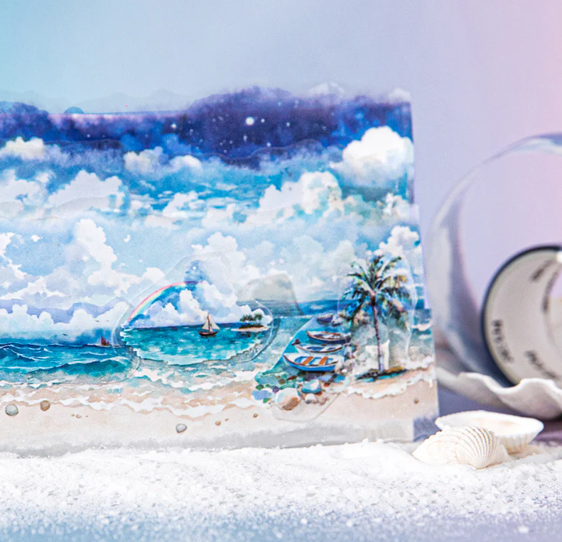 30mm*200cm Walking Towards The Sea of Cloud Series Vintage Landscaping PET Tape