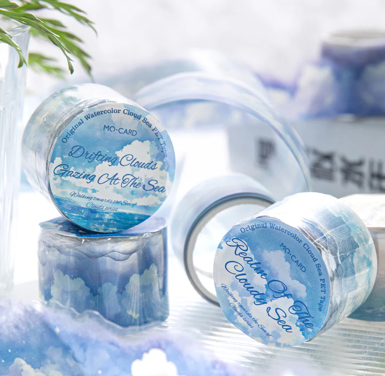 30mm*200cm Walking Towards The Sea of Cloud Series Vintage Landscaping PET Tape