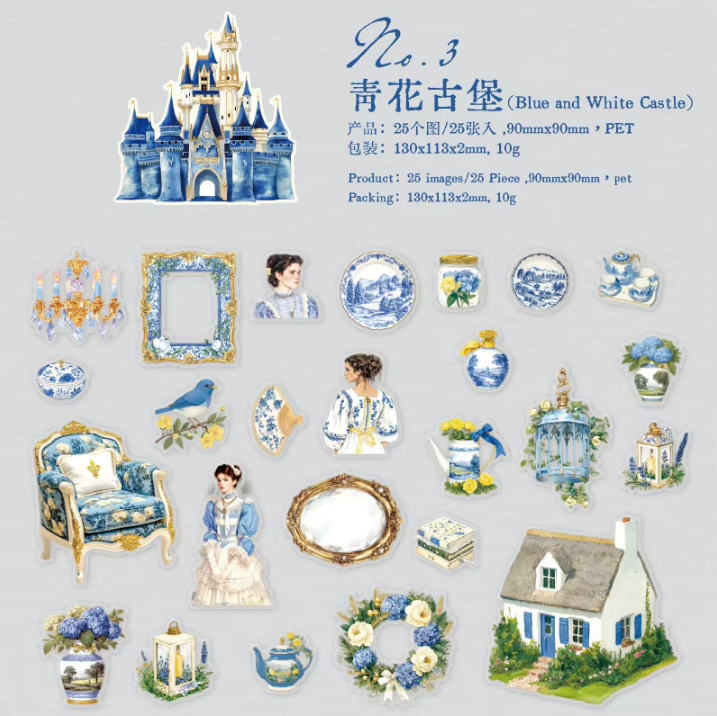 25 Pcs Warm Sunshine Series Vintage Plant Flower Character Landscape stickers