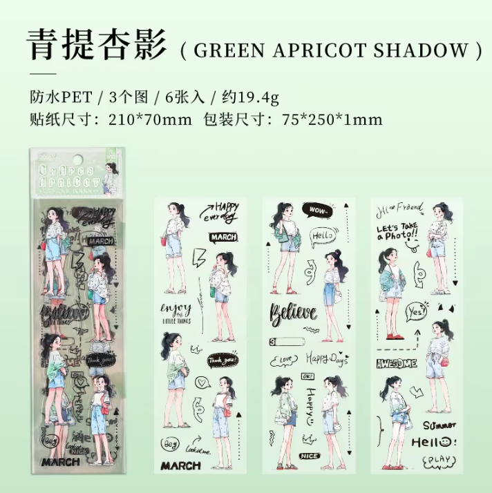 6 Sheets Beauty Muse Character Girl Stickers