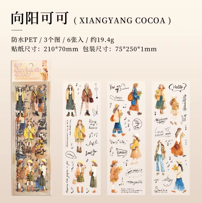 6 Sheets Beauty Muse Character Girl Stickers