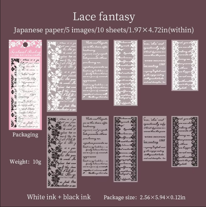 10 Sheets Textual Poetry Series Foam Sticker Pack