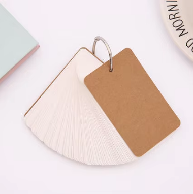 1 pc Multicolor Blank Paper Cards with Ring Buckle binder