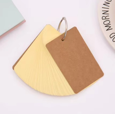 1 pc Multicolor Blank Paper Cards with Ring Buckle binder