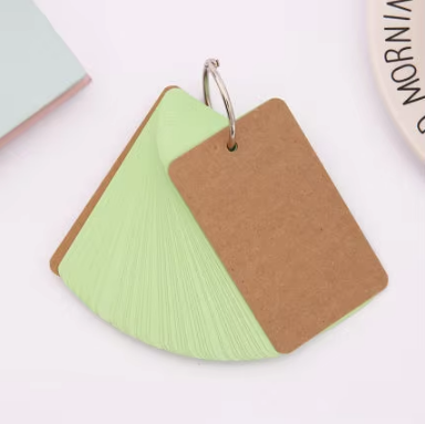 1 pc Multicolor Blank Paper Cards with Ring Buckle binder