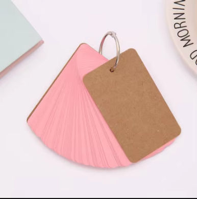 1 pc Multicolor Blank Paper Cards with Ring Buckle binder