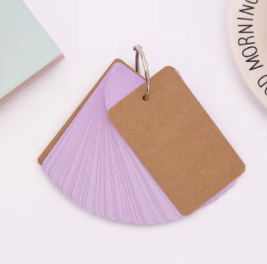 1 pc Multicolor Blank Paper Cards with Ring Buckle binder