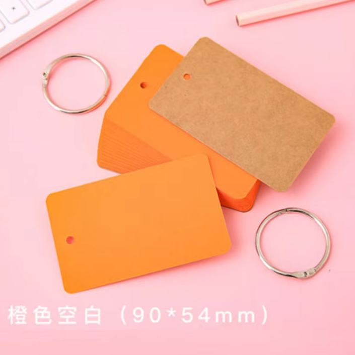 1 pc Multicolor Blank Paper Cards with Ring Buckle binder