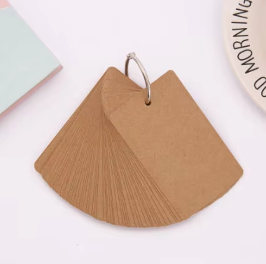 1 pc Multicolor Blank Paper Cards with Ring Buckle binder
