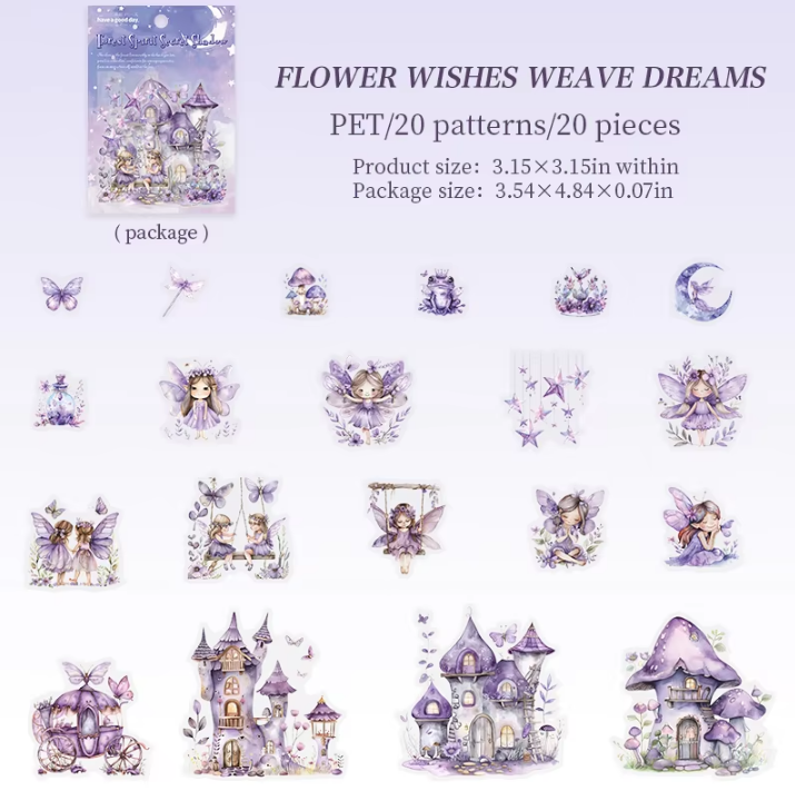 20pcs Forest Spirit Secret Shadow Series Forest Theme Stickers