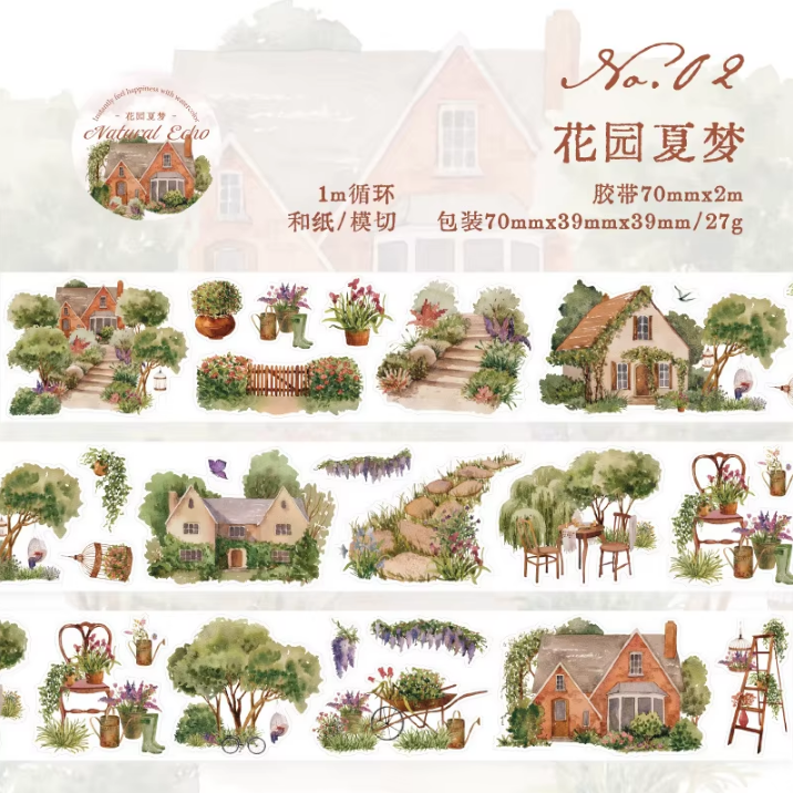 1 Roll Wind Journey Series Journey Landscape Washi Tape