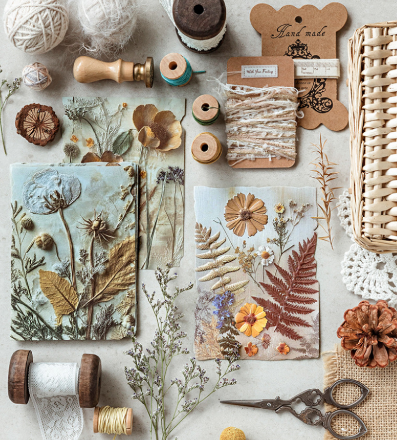 23 Pcs Flower and Grass Love Letter Series Vintage Relief Floral Material Paper