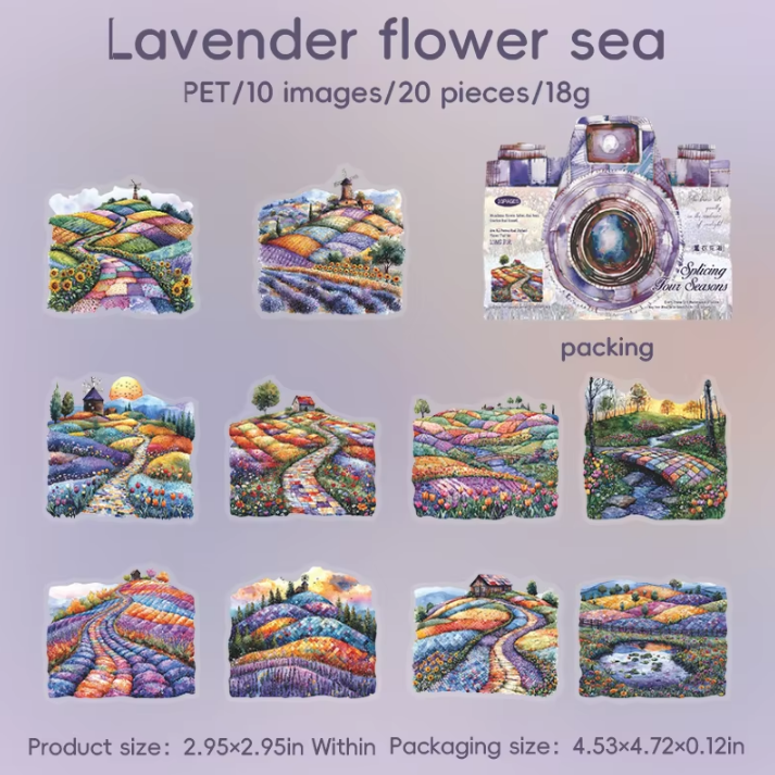 20 Pcs Patchwork Seasons Series Collage Decorative Landscaping stickers