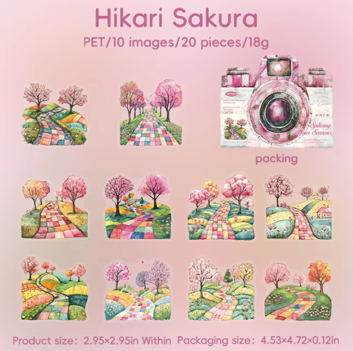 20 Pcs Patchwork Seasons Series Collage Decorative Landscaping stickers