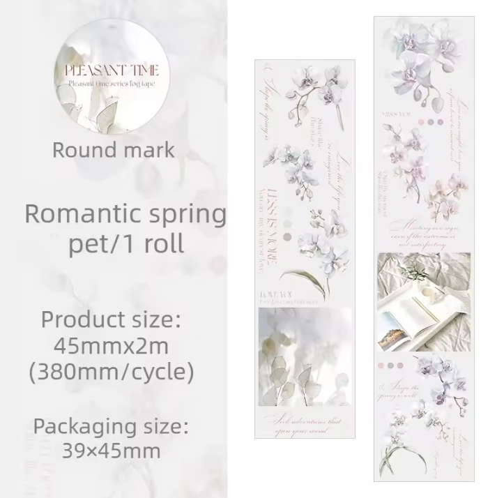 1 roll comfortable time series plant themed Matte Pet Tape