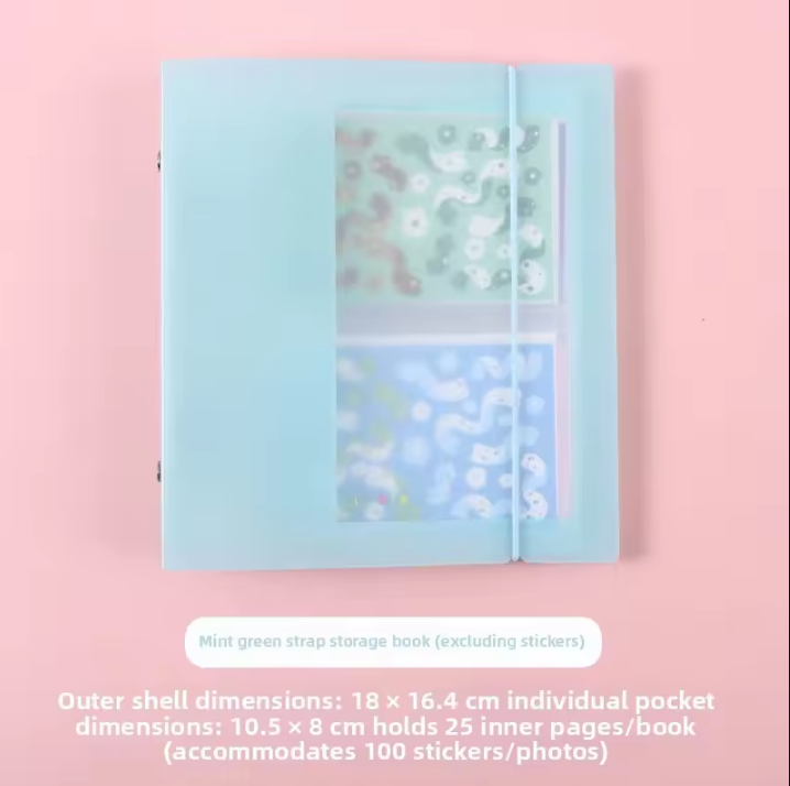1 Pc Strap Storage Candy Color Removable Loose-leaf Storage Folders for Stickers