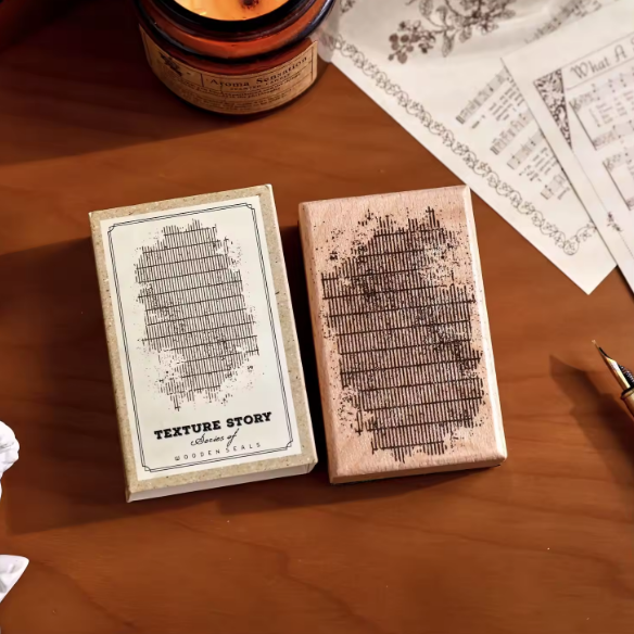 1 Pc Stamp Texture Tales Series Wooden Stamp for Journaling