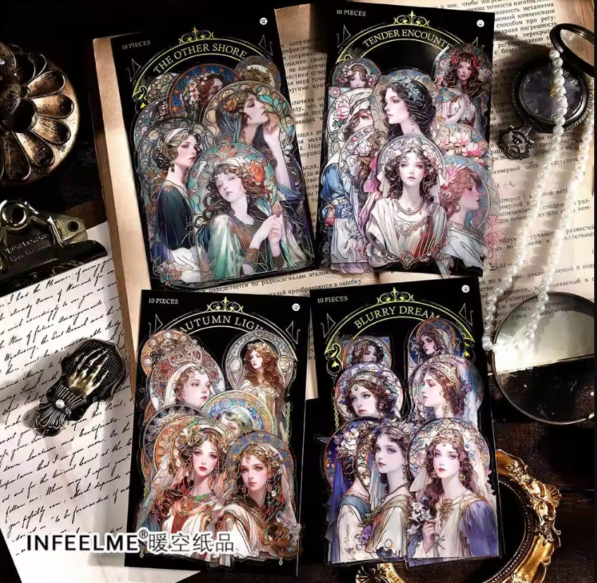 10pcs/pack Romantic Reverie Series Vintage Characters Sticker Pack for scrapbook