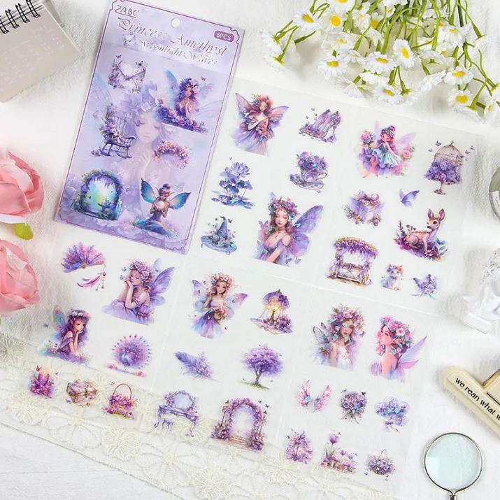 6 sheets/pack Sweet Dream Elf Girl Laser Sticker Pack