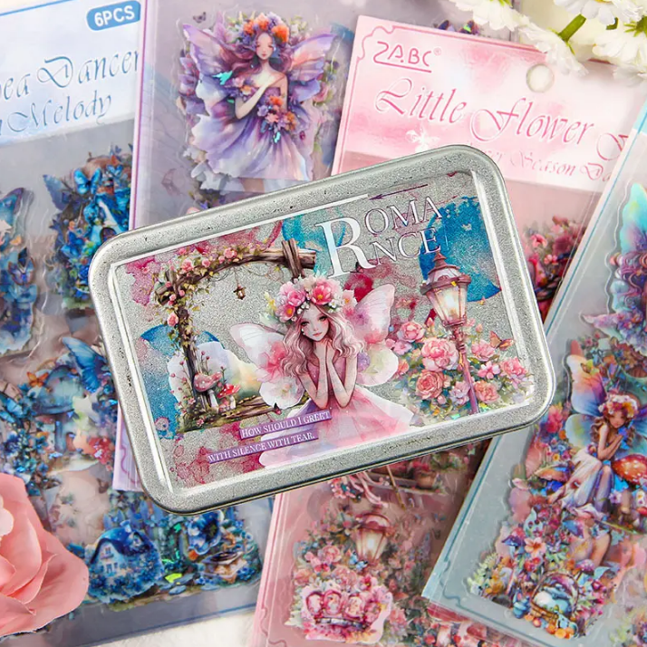 6 sheets/pack Sweet Dream Elf Girl Laser Sticker Pack