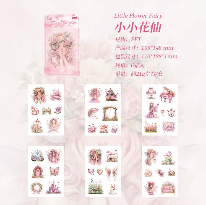 6 sheets/pack Sweet Dream Elf Girl Laser Sticker Pack