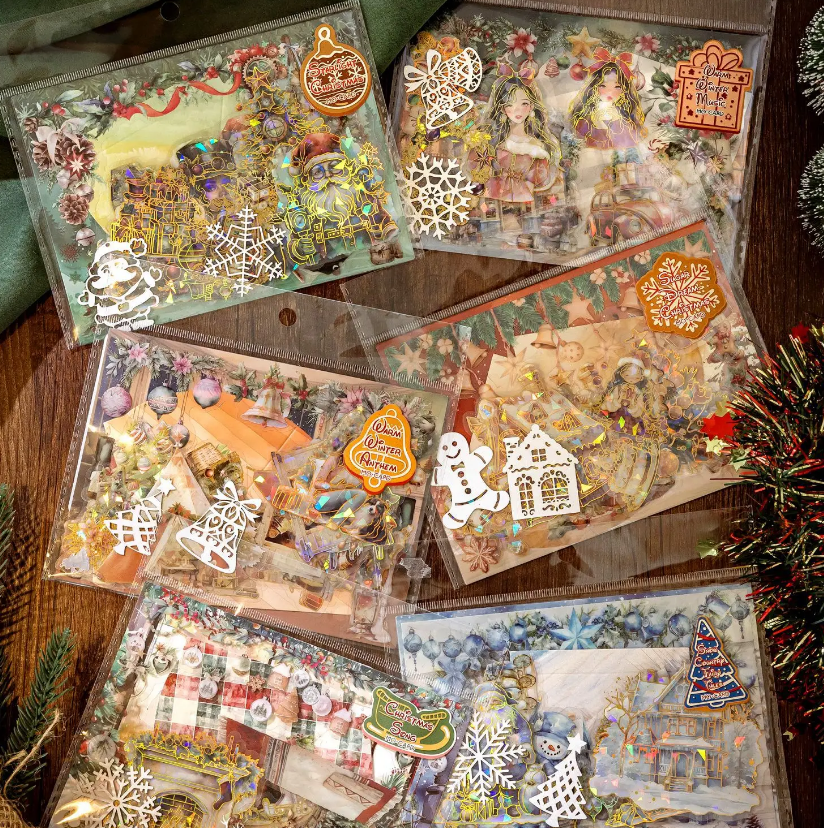 25 Pcs per pack Starlight Christmas Island series Christmas theme handbook DIY material decorations sticker pack