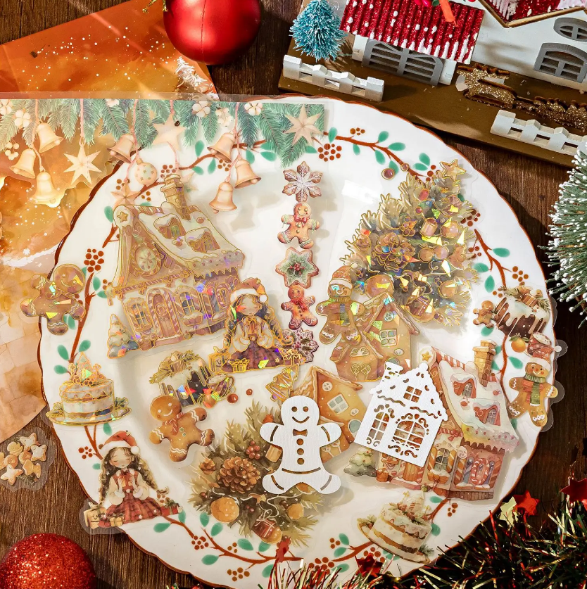 25 Pcs per pack Starlight Christmas Island series Christmas theme handbook DIY material decorations sticker pack