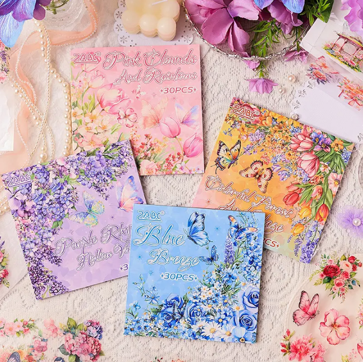 30 sheets Misty Mountain Love Sticker Booklet for Journaling