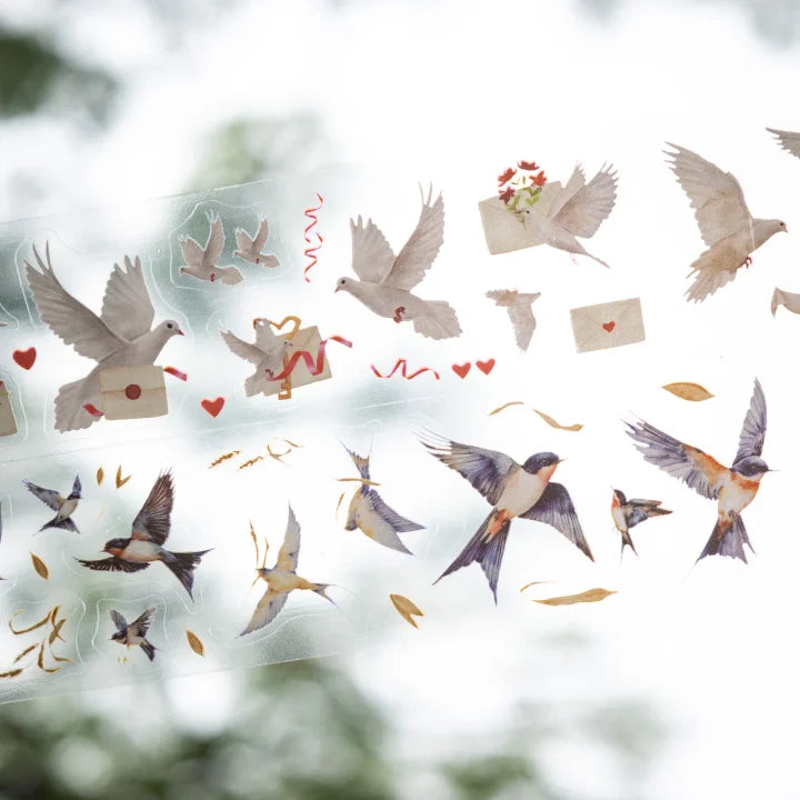 45mm*200cm Birds Among The Cloud Series Cute Bird Landscaping Pet Tape