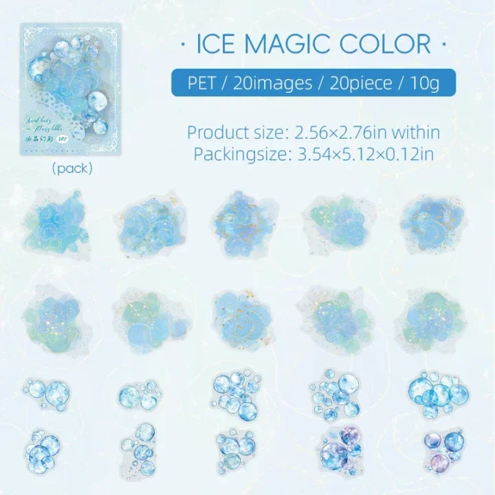 20 Pcs Color Bubble Series Watercolor Bubble Landscaping Material stickers