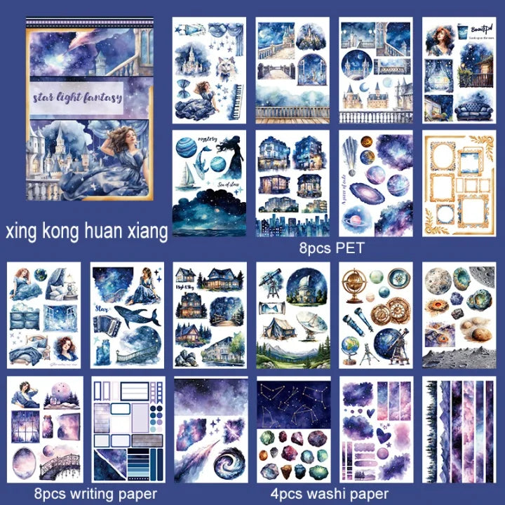 20 Sheets Creative world of fantasy snow and Ice Sticker Book