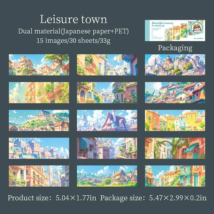 30 Sheets Japanese Paper Memory of the Beautiful Scenery Series Landscape Sticker Book