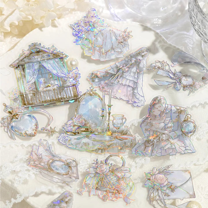 20 Pcs Flower Wedding Yarn Series Character Floral Laser Landscaping