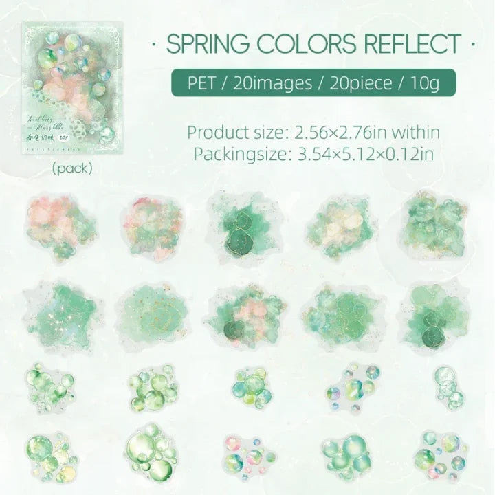 20 Pcs Color Bubble Series Watercolor Bubble Landscaping Material stickers