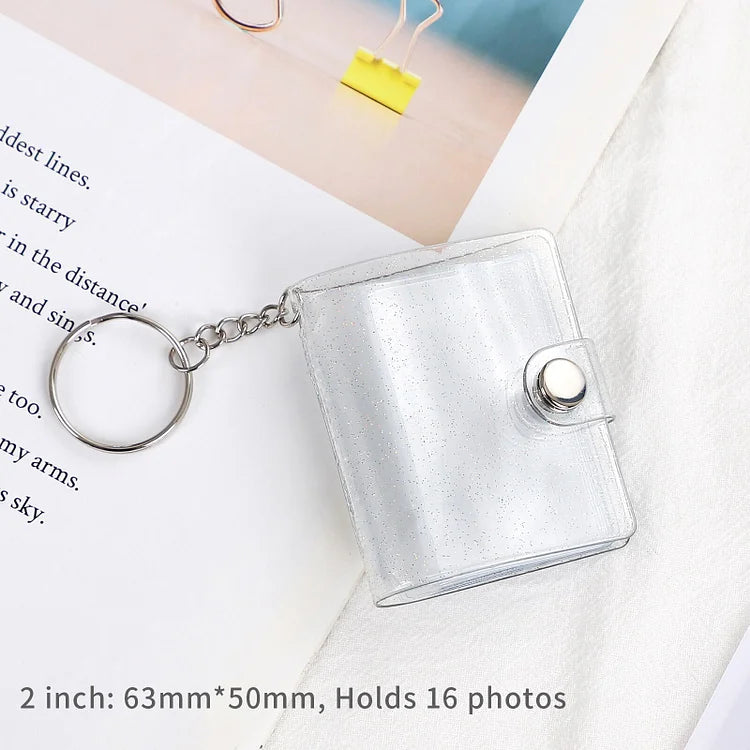 Cute Mini Keychain Photo Album 2 Inch Snap Button Pocket album