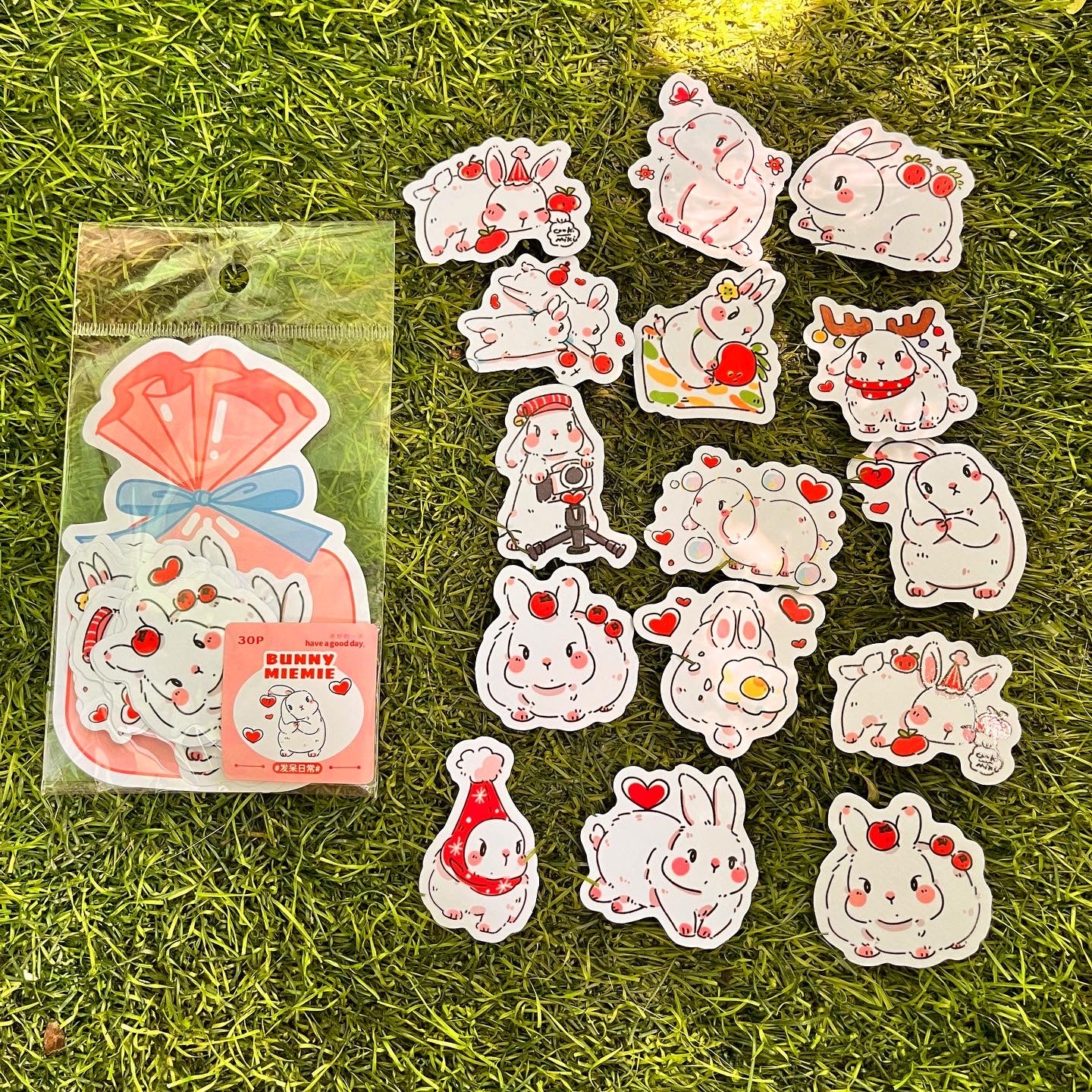 30 pcs cute miemie kawaii Rabbit theme washi paper stickers.