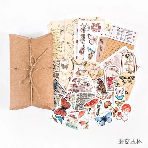 30pcs Retro Collection of Special Paper Decoration Journal Materials Sticker Pack